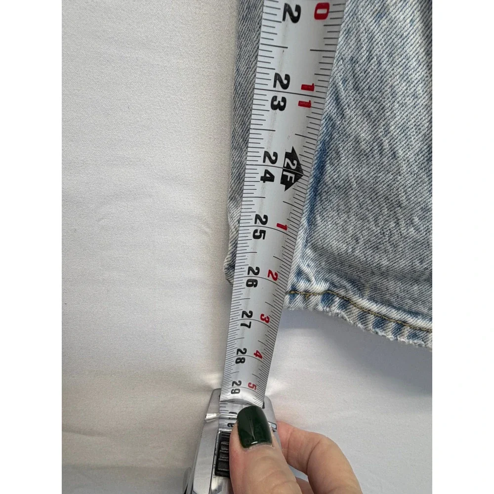 Abercrombie Fitch The Dad High‎ Rise Light Wash Distressed Knee Jeans Size 26 - Picture 8 of 13